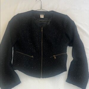 Holiday Black Sparkle Tweed Women's Jacket